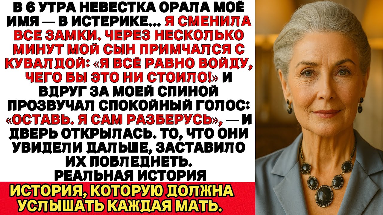 Мой сын и невестка пришли с кувалдой ломать дверь… Но когда я открыла — они побледнели.