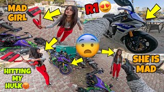 Mad girl hitting me😡 Hulk Toddiya | Yamaha R1 Power Who is Wrong ?      Video  Kawasaki H2r