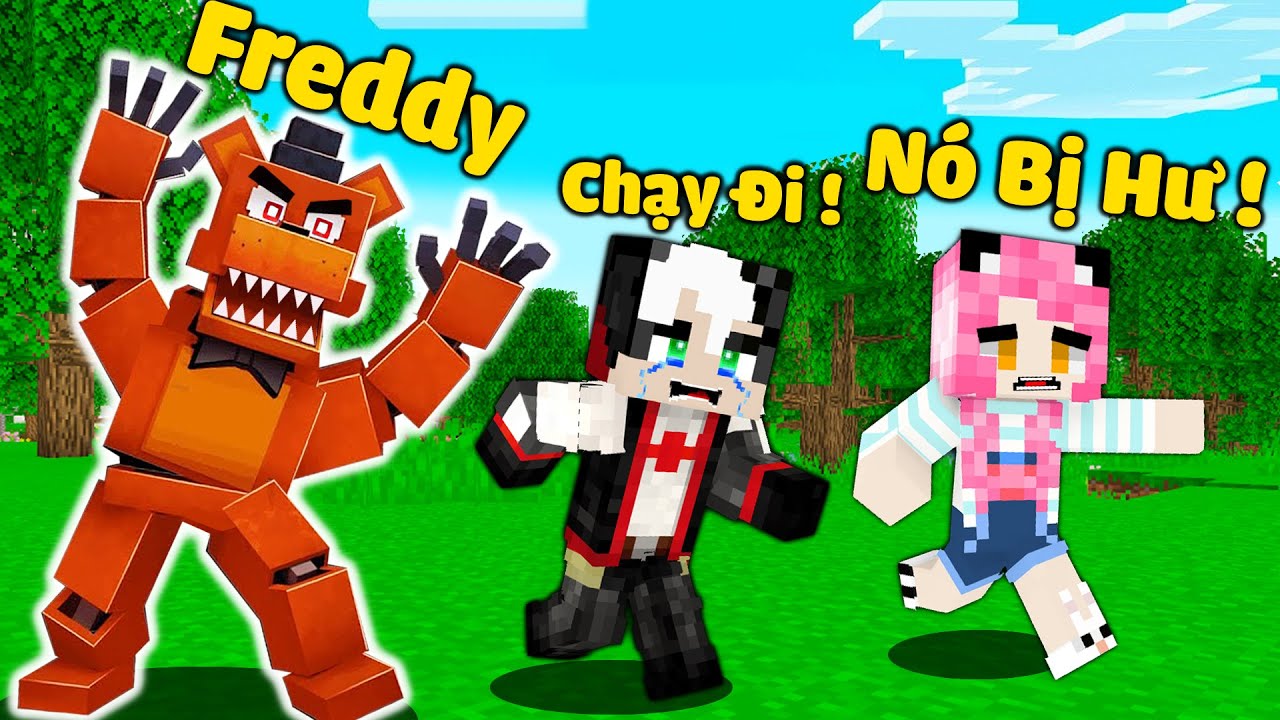 MỀU THỬ THÁCH 3 GIỜ SÁNG ĐI TÌM NHÀ HÀNG GẤU FREDDY TRONG MINECRAFT*REDHOOD BỊ FREDDY TẤN CÔNG MCPE