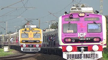 Dangerous Wap4 Locomotive Leads Intercity Express+Katwa Howrah Pink ICF Local Trains Skip Huge Curve