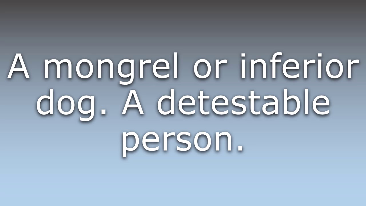 What does Cur mean? YouTube