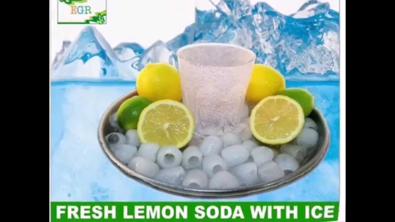 ENJOY FRESH LEMON SODA WITH ICE REFRESHMENT