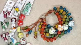 Multi Strand Ceramic and Leather Bracelet Tutorial from John Bead