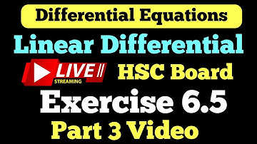 Exercise 6.5 Differential Equations  Linear differential 3  || Maharashtra Board  @StudyPointPro