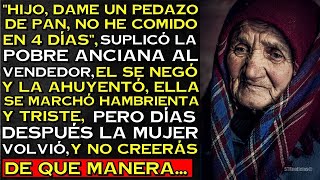 El vendedor le negó un pedazo de pan a la pobre anciana , sin saber lo que ella haría después