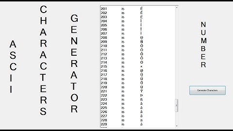 How to Create Ascii Character Generator in C#