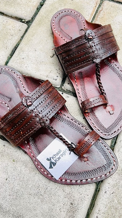 Kapshi-Style Leather Kolhapuri Chappal for Men #kolhapuri #leather #chappal #art #fashion #trending