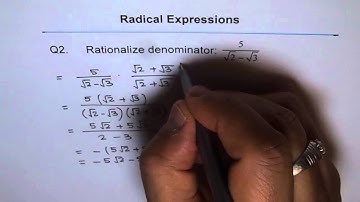 Rationalize Denominator with 2 terms Q2