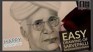 teachers' day easy drawing of Sarvepalli Radhakrishnan|teachers day drawing|drawing of Radhakrishnan