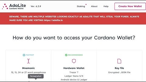 Cardano ADA Staking using AdaLite Wallet