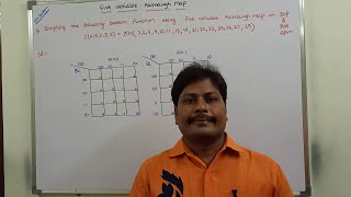 EXAMPLE-3: REDUCE THE BOOLEAN EXPRESSION USING FIVE VARIABLE KARNAUGH MAP IN SOP & POS FORM | K- MAP
