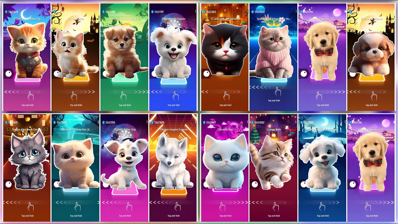 Cute Cats vs Dogs Tiles Hop Edm Gameplay