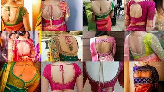 most beautiful back neck blouse design 😍||silk sarees blouse design screenshot 4