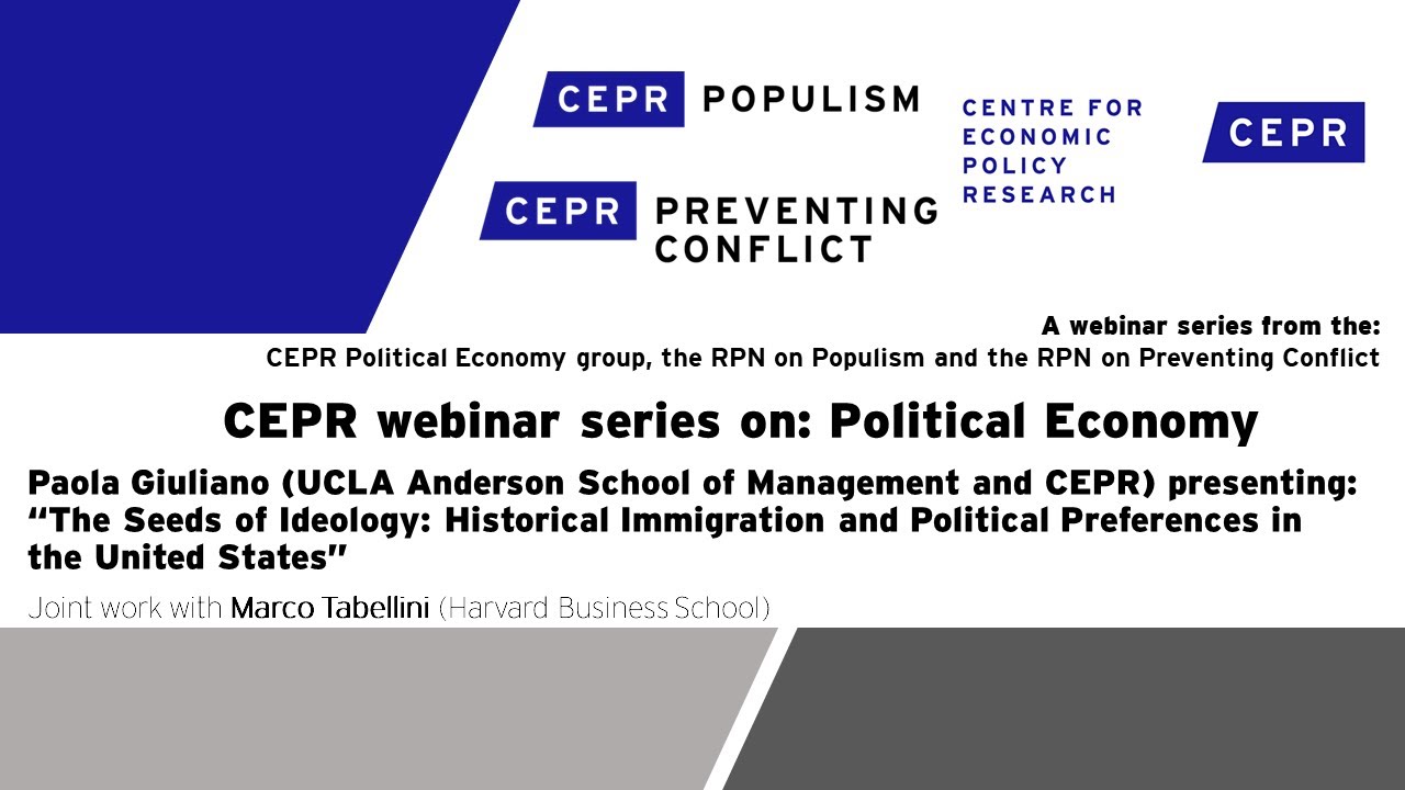 Paola Giuliano presents: "Historical Immigration and Political Preferences in the United States”