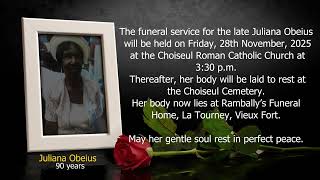 Death Announcement of Juliana Obeius [English]