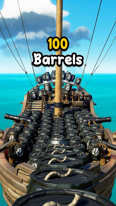 100 Black Powder Barrels vs Sloop #seaofthieves