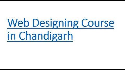 Web Designing Course in Chandigarh
