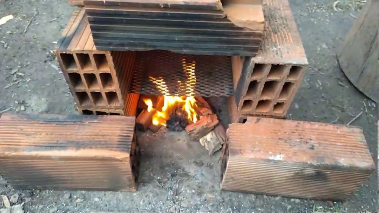 horno de ladrillo improvisado - YouTube