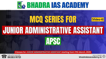 Junior Administrative Assistant Examination | Video 06 | MCQ Series | Most Expected MCQs | JAA:APSC