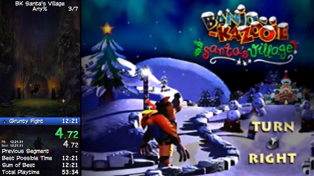 [WR] BanjoKazooie Santa's Village Any in 1200 YouTube
