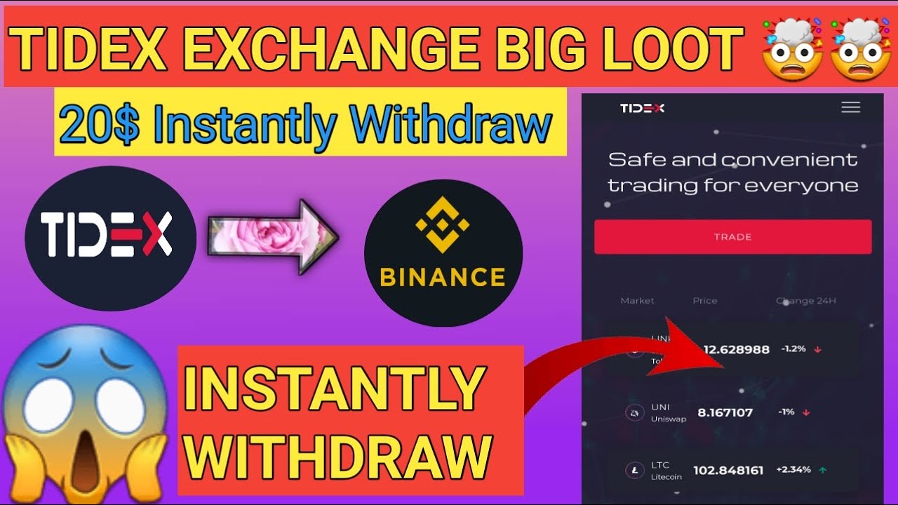 TIDEX Exchange Big Airdrop || 20$ Instantly withdraw😱😱😱 || 200 tidex token free🥳🥳