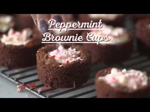 Peppermint Eggnog Brownie Cups