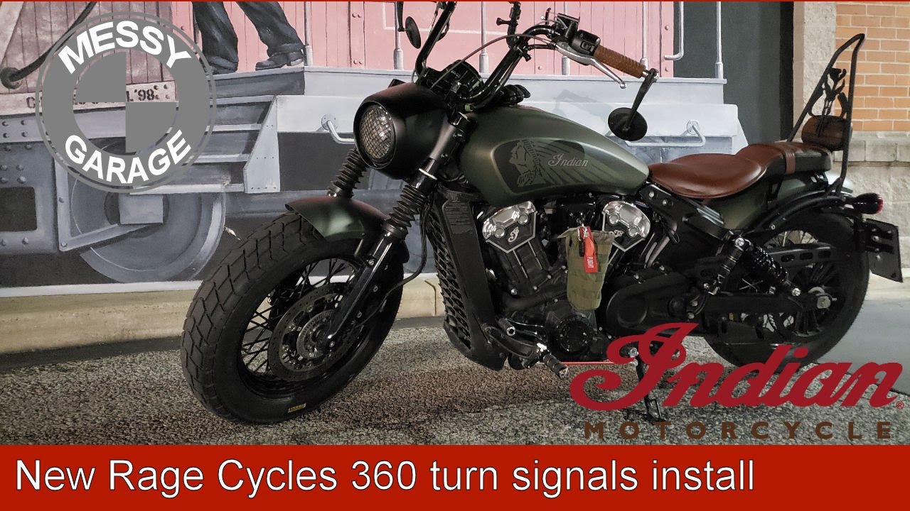 Indian Scout Bobber Front Turn Signal change - New Rage Cycles 360