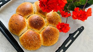 ÇİÇEK EKMEK TARİFİ - FLOWER BREAD RECIPE -  EASY TURKISH BREAD - طرز تهیه نان ترکی  گل