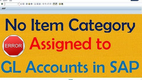 There is no item category assigned to GL Accounts in SAP