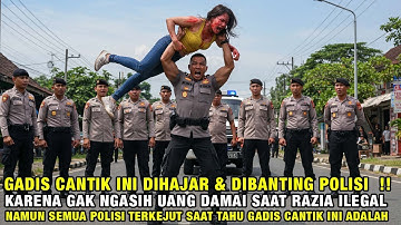 GADIS CANTIK INI DIHAJAR & DIBANTING POLISI AROGAN KARENA GAK NGASIH UANG DAMAI SAAT RAZIA ILEGAL‼️