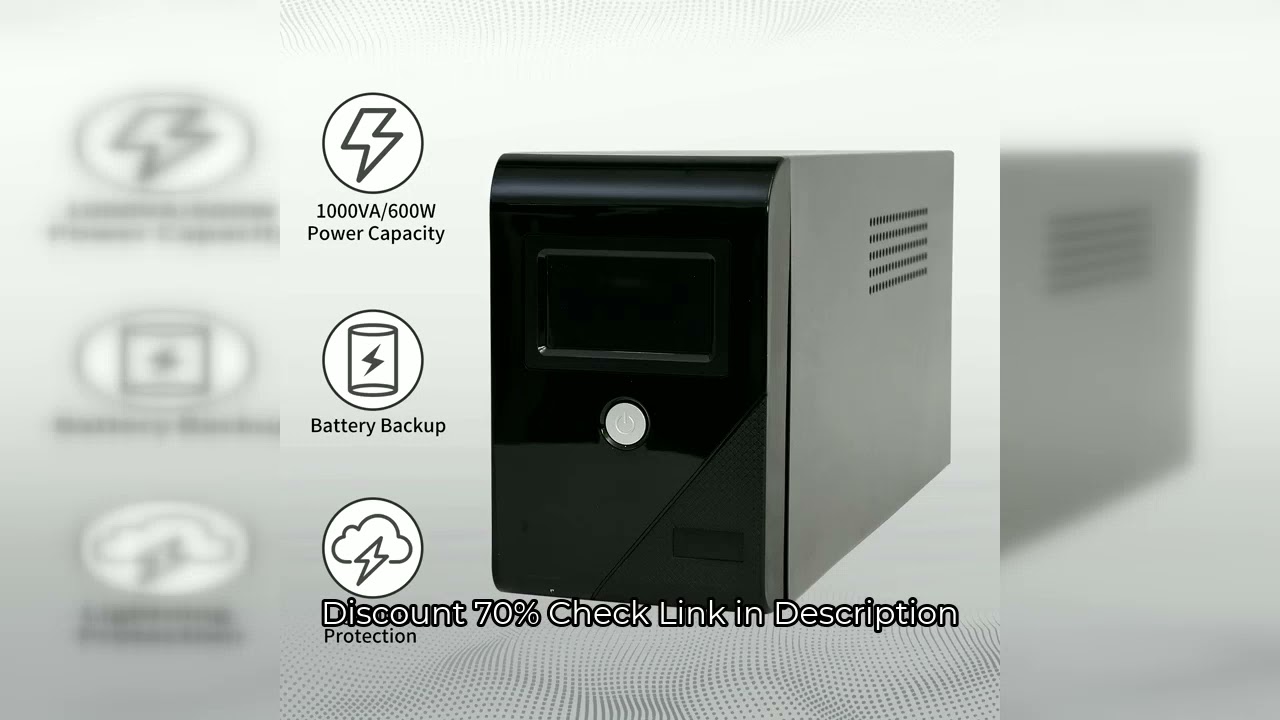 1000VA/600W 120V UPS Power Supply Battery Standby Power with 3 Outlets and LCD Display Surge Protect