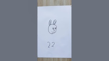 Easy rabbit drawing with number 2 #youtubeshorts #drawing #art #tricks