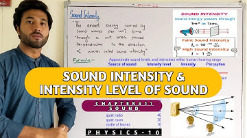 SOUND INTENSITY AND INTENSITY LEVEL OF SOUND || CH#11 || (SOUND) Physics-10 #adeelyousafzai most imp