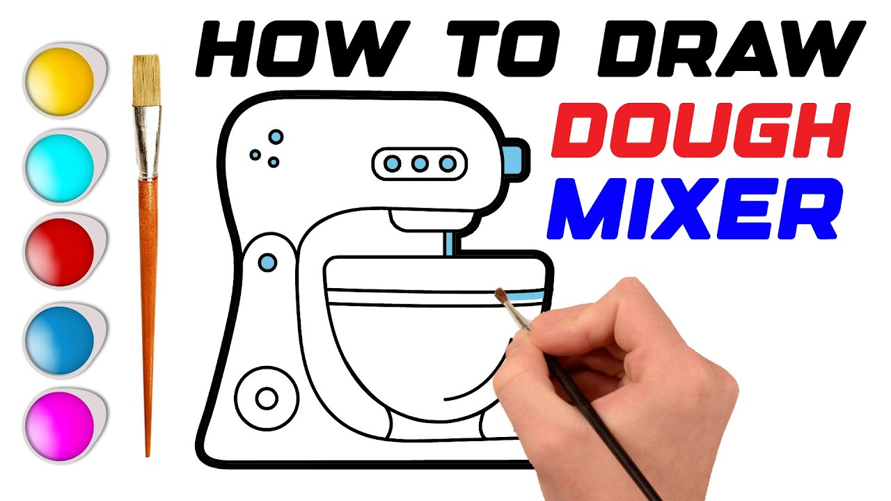 Step by Step Dough Mixer Drawing | Beginner friendly