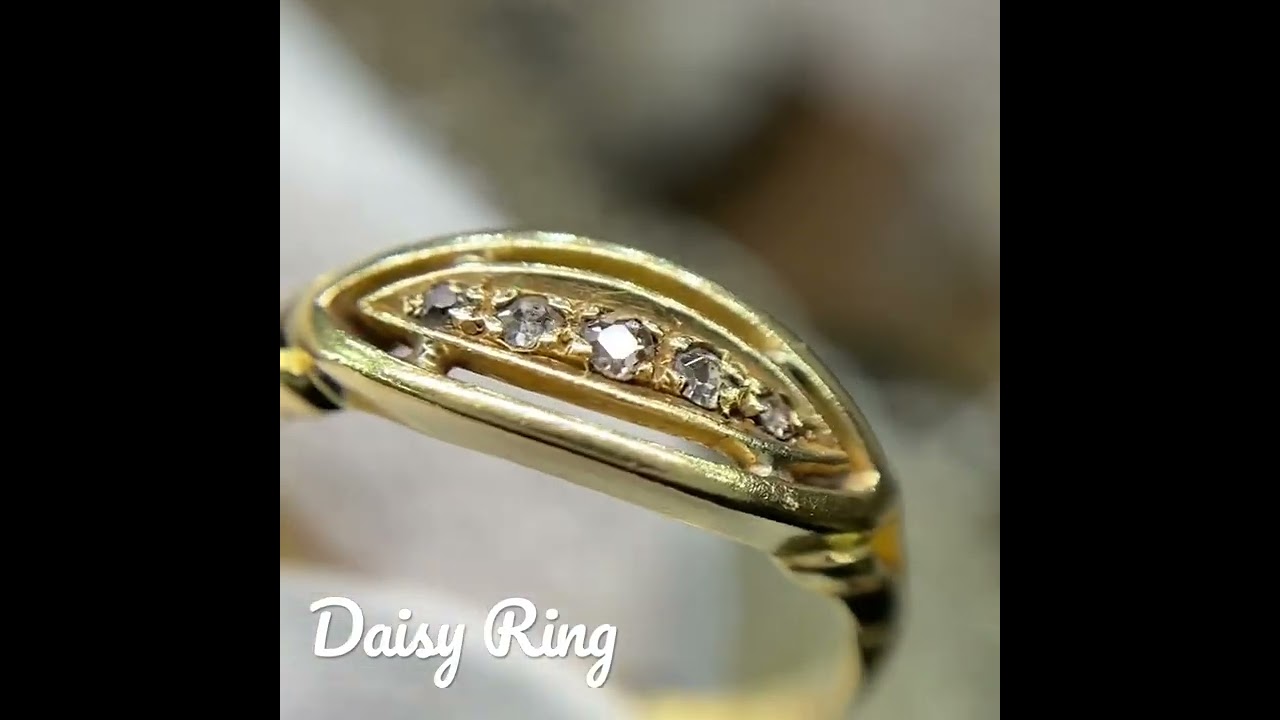 DaisyRing 1917年　イギリスアンティークリング　ボート型ジプシーリング