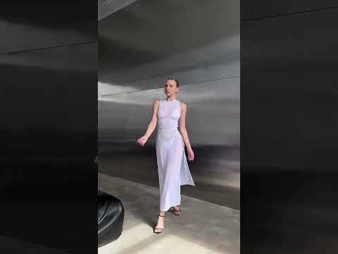 Комплект 3в1: жіночий роздільний купальник бікіні + сукня з сітки SUPERSTAR білий, видео 1