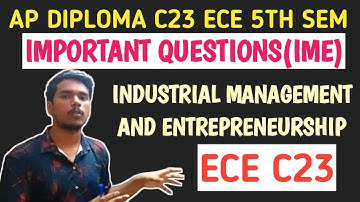 ap diploma C23 5th sem ece important questions| industrial management(IME) important questions|