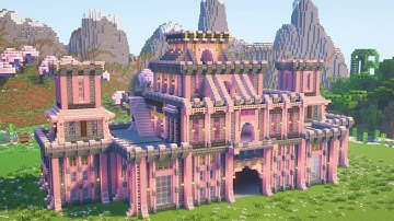Minecraft: How to build Cherry Blossom Castle - Tutorial