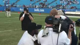 Mack Brown postgame celebration