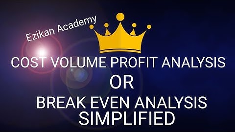 BREAK EVEN ANALYSIS (Part 1)