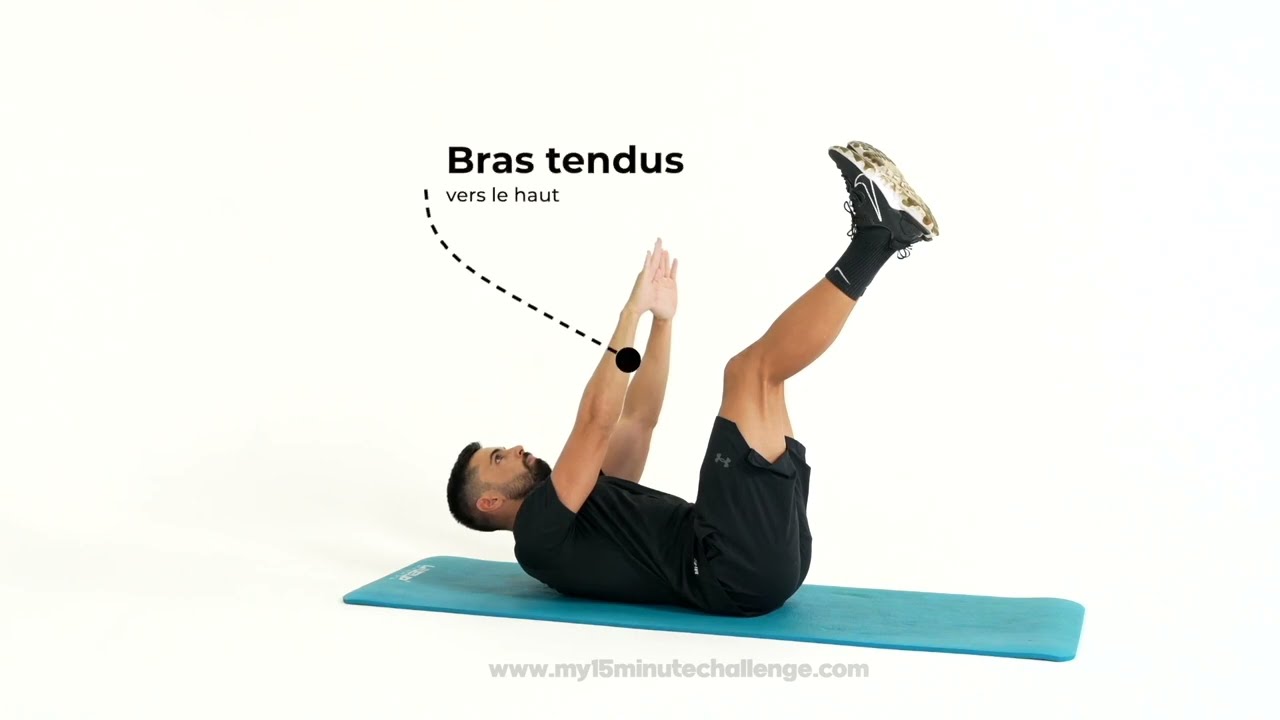 Toe Touch Crunch : Muscle, variante, conseils et progression