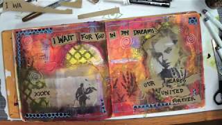 Gelli print page using Gelli print images