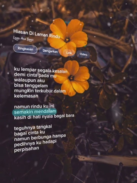 hiasan dihalaman rindu
