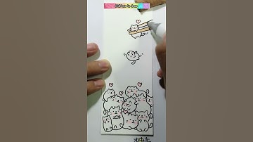 How to draw simple many kitty cats #drawing #draw I Chill how to draw