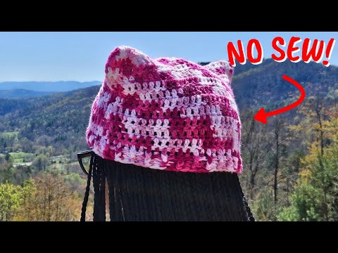 Crochet Cat Ear Beanie Tutorial | Kids and Adult Sizes!