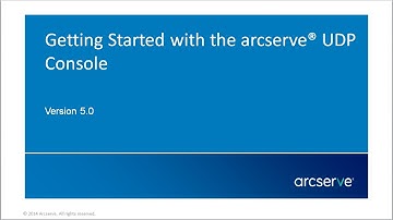 Getting Started with Arcserve Unified Data Protection Console