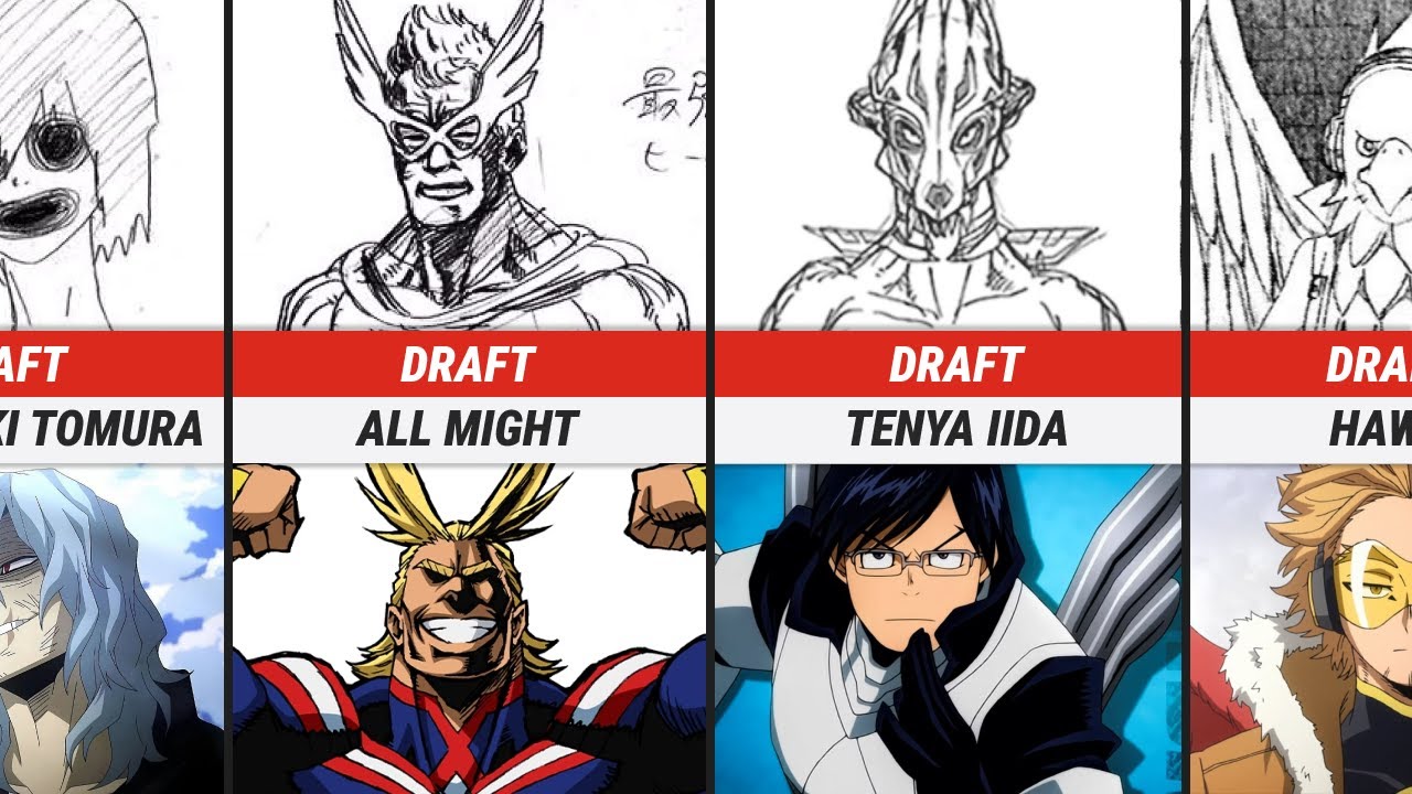 My Hero Academia Characters First Vs Final Design