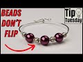 Beaded artistic wire bangle bracelet  beads dont flip  tip tuesday tutorial