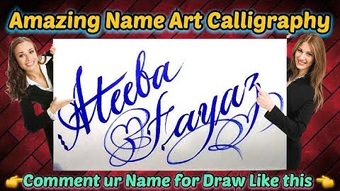 Ateeba Fayaz Name Signature Calligraphy Status | How to Draw, Cursive Calligraphy with Cut Marker