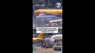 Passengers run from plane after emergency landing at LAX